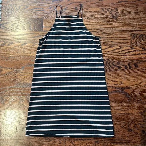 Black and tan See You Monday mini dress
